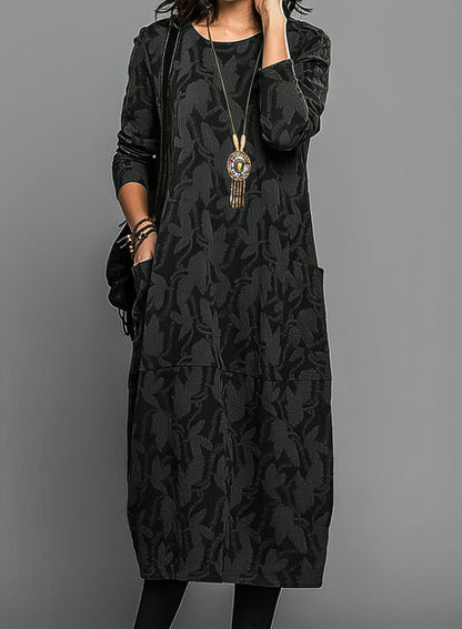 Elegant winter dress with long sleeves for women | Dina