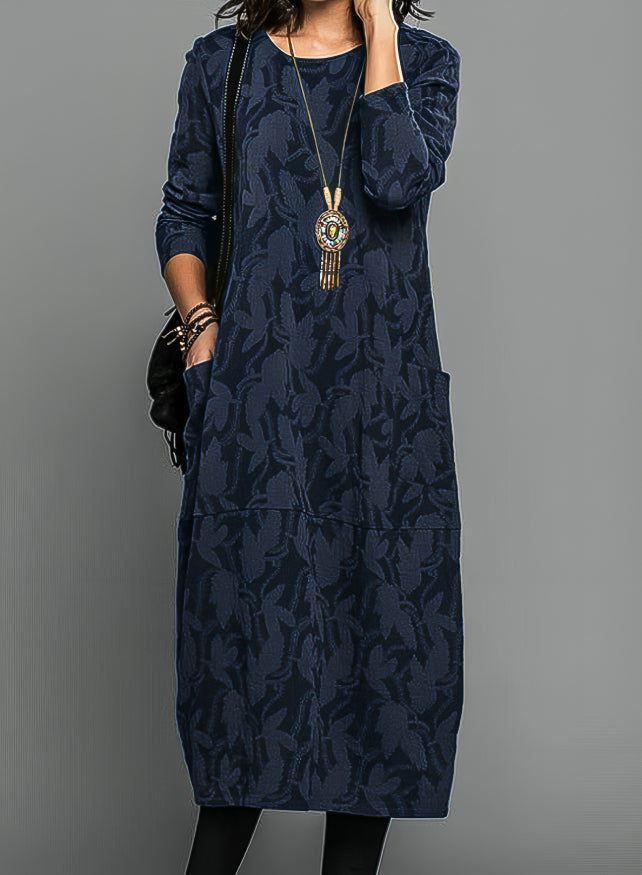 Elegant winter dress with long sleeves for women | Dina