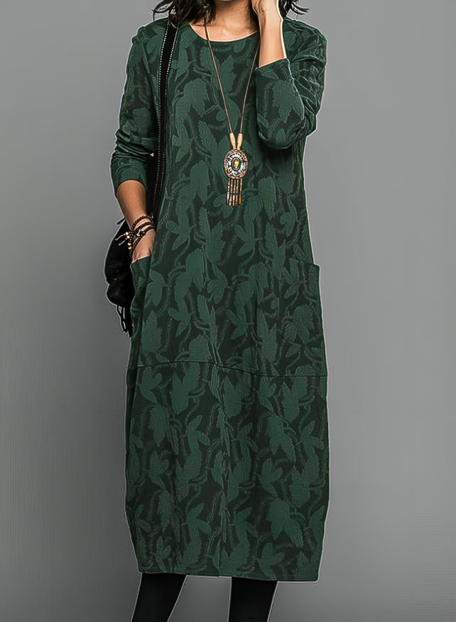 Elegant winter dress with long sleeves for women | Dina
