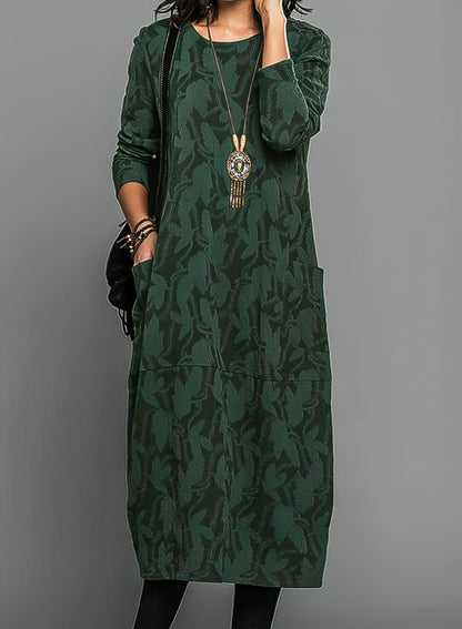Elegant winter dress with long sleeves for women | Dina