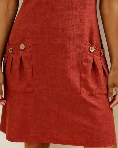 Casual solid A-line mini dress for women | Eliana