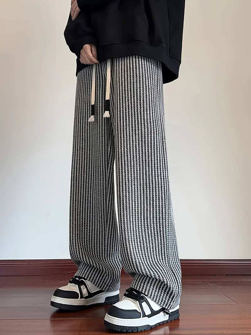 Baggy ribbed drawstring sweatpants for men | Calder