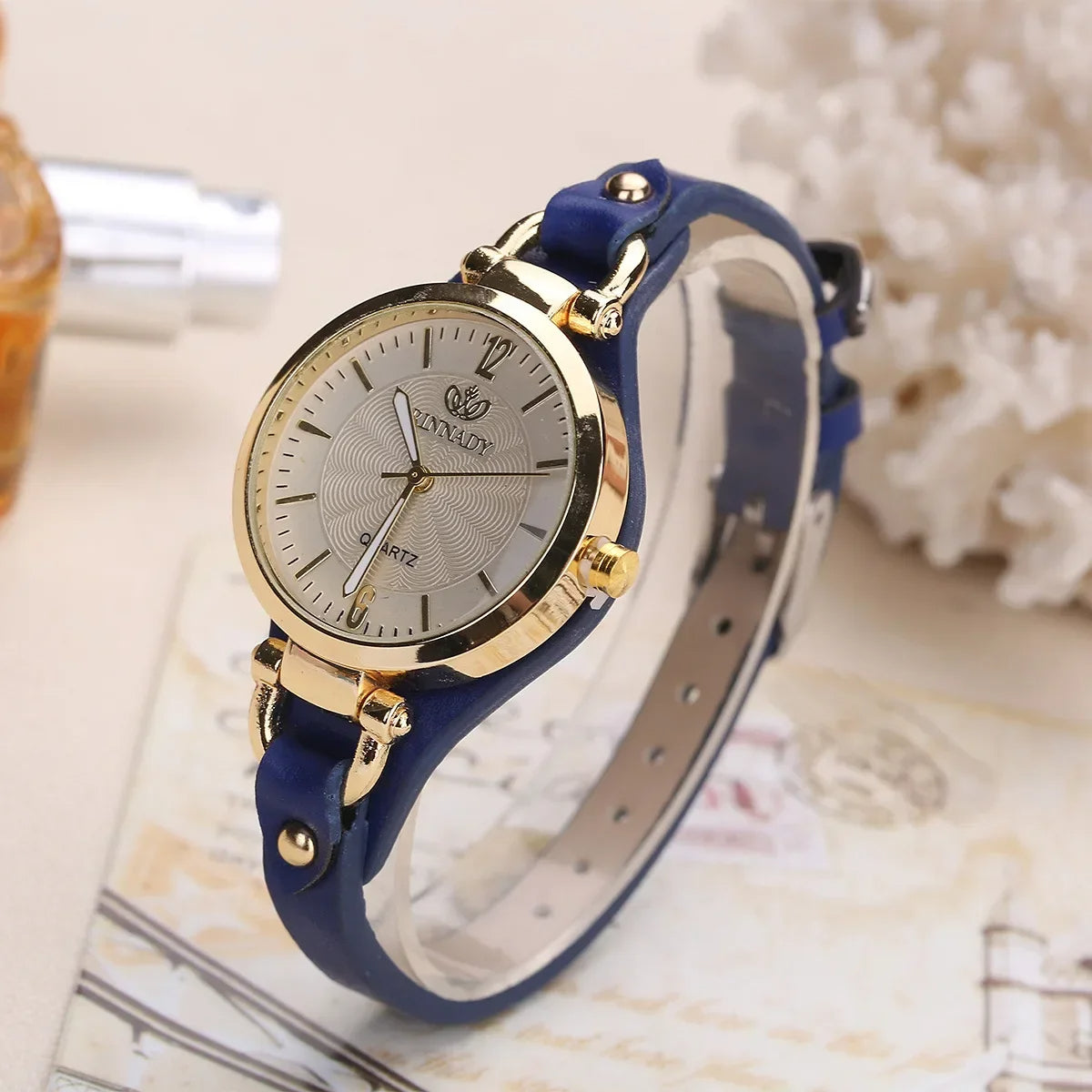 Vintage Gold-Tone Watch with Etched Dial | Aureon