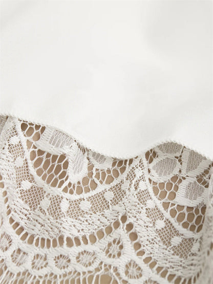 Lace layered ruffle hem casual dress for women | Marielle