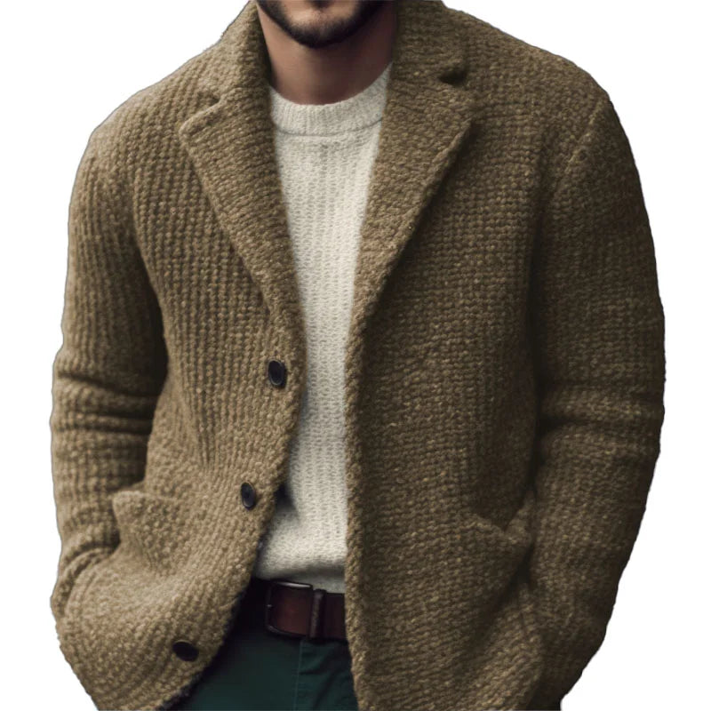 Men’s regular-fit knit cardigan with buttons | Derek