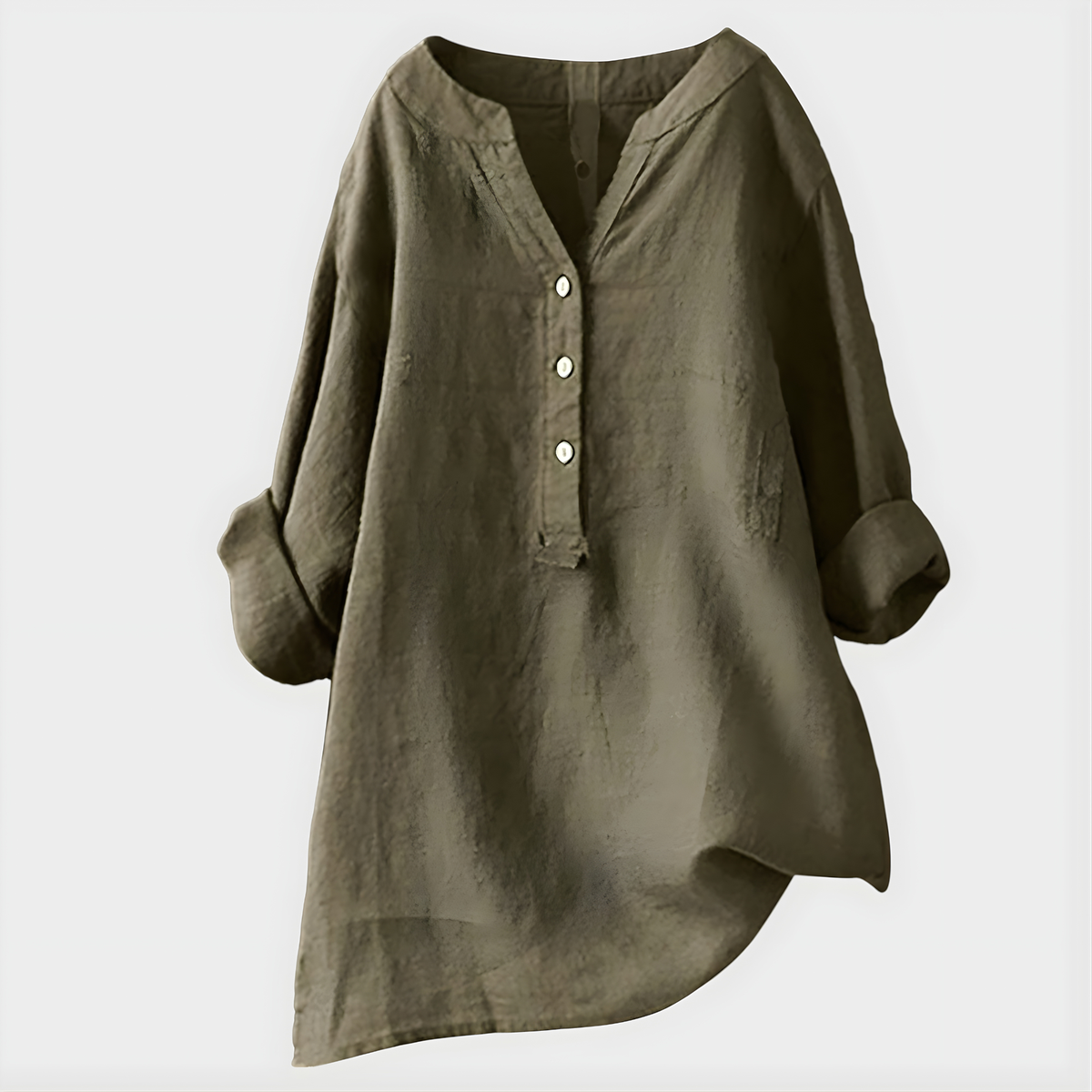 Elegant V-neck blouse with relaxed silhouette for women | Veronique