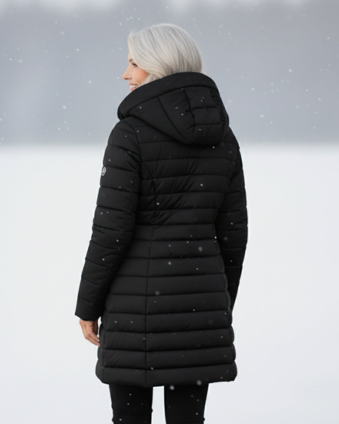 Warm hooded puffer winter coat for women | Olivia