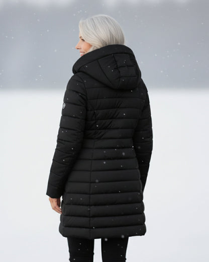 Warm hooded puffer winter coat for women | Olivia