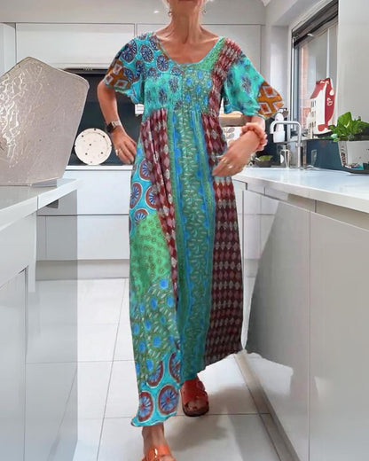 Colourful relaxed bohemian everyday dress for women | Corinne