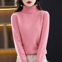 Soft knit turtleneck sweater for women with classic fit | Elara