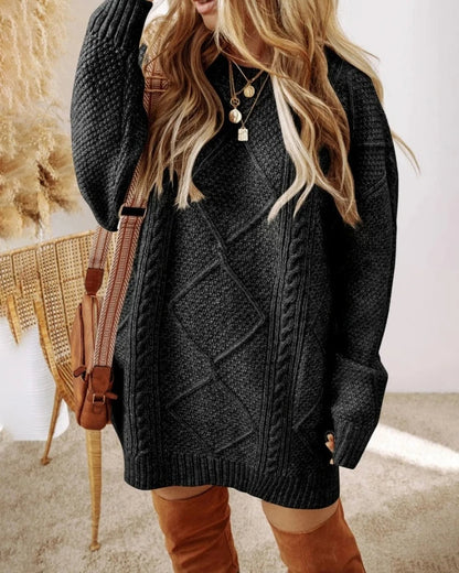 Juno Cable Knit Sweater Dress | Elara
