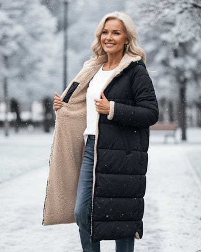 Warm sherpa-lined winter coat for women | Eleanor
