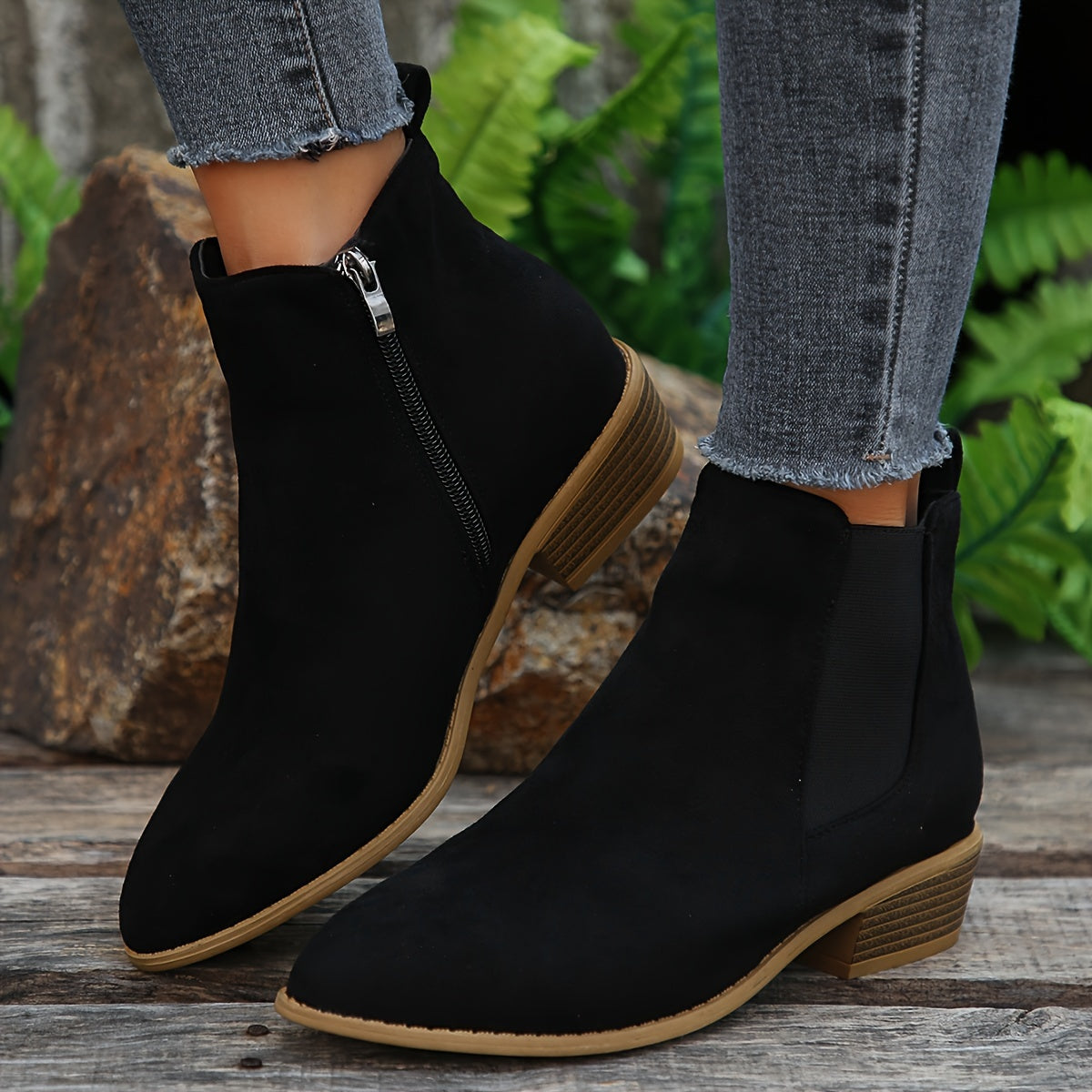 Sorelle | Women's Pointed Toe Chelsea Boots with Low Block Heel