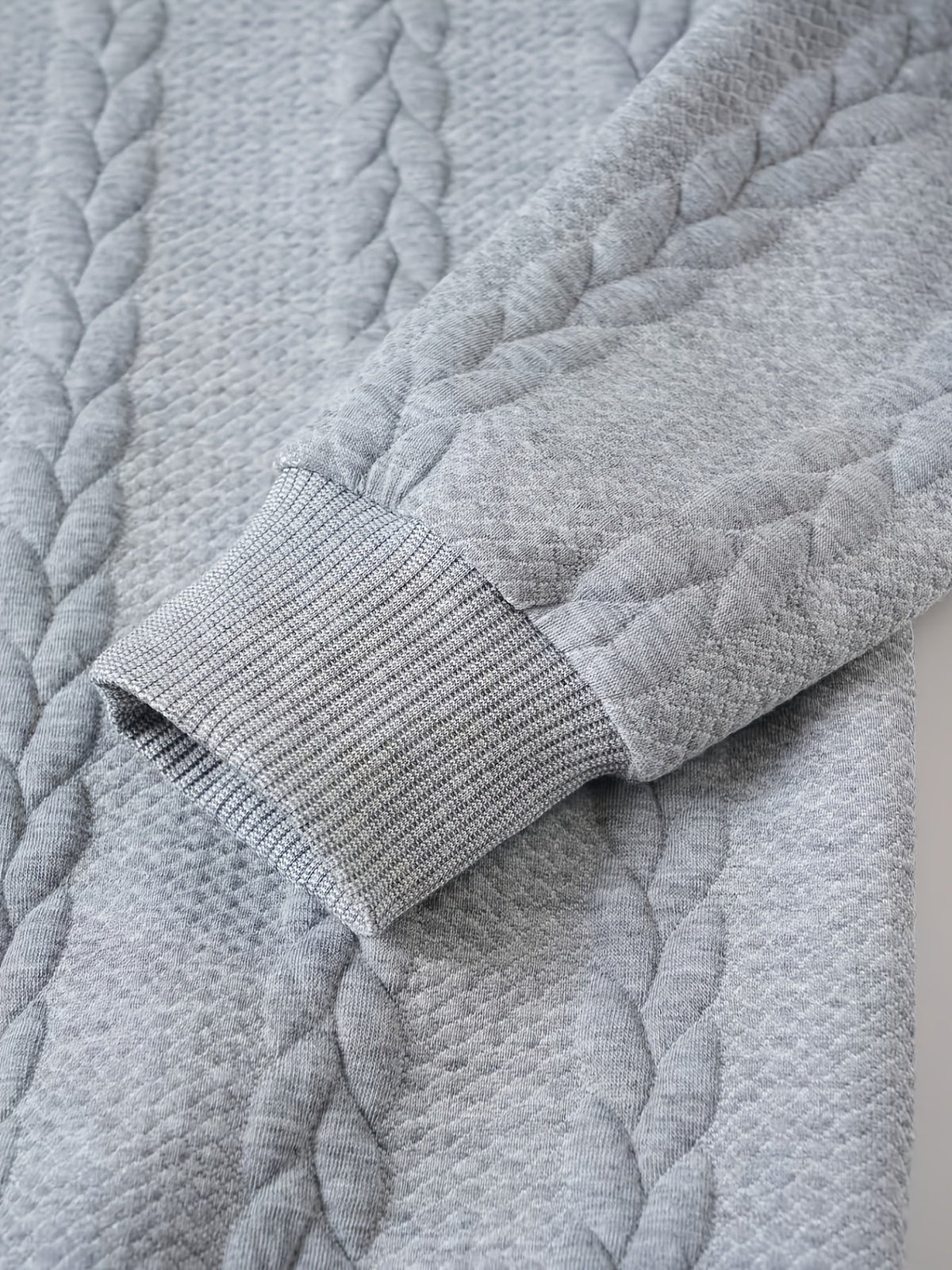 Marvane | Men's Textured High Neck Sweatshirt with Ribbed Cuffs