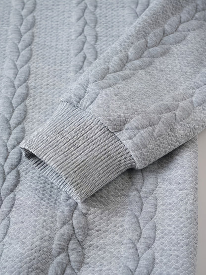 Marvane | Men's Textured High Neck Sweatshirt with Ribbed Cuffs