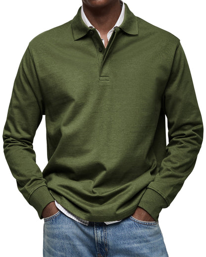 Classic long-sleeve relaxed polo shirt for men | Gary