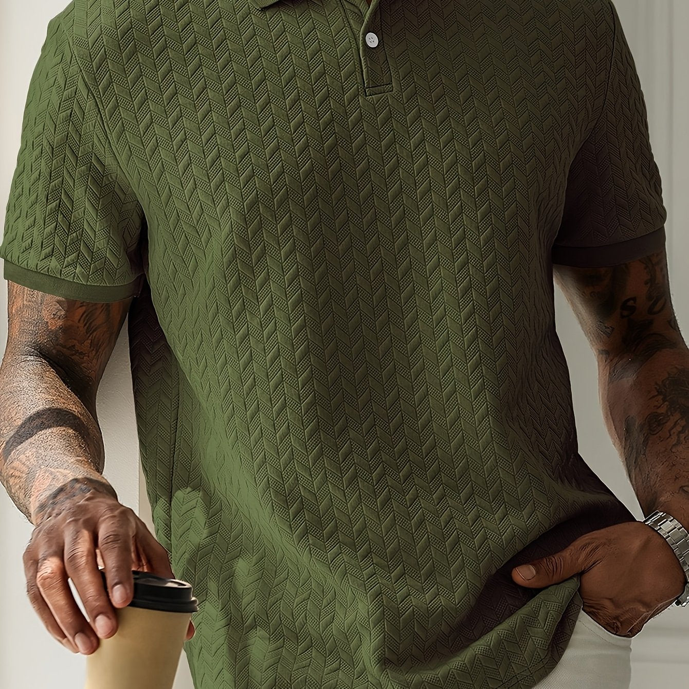 Classic textured everyday polo shirt for men | Ellison
