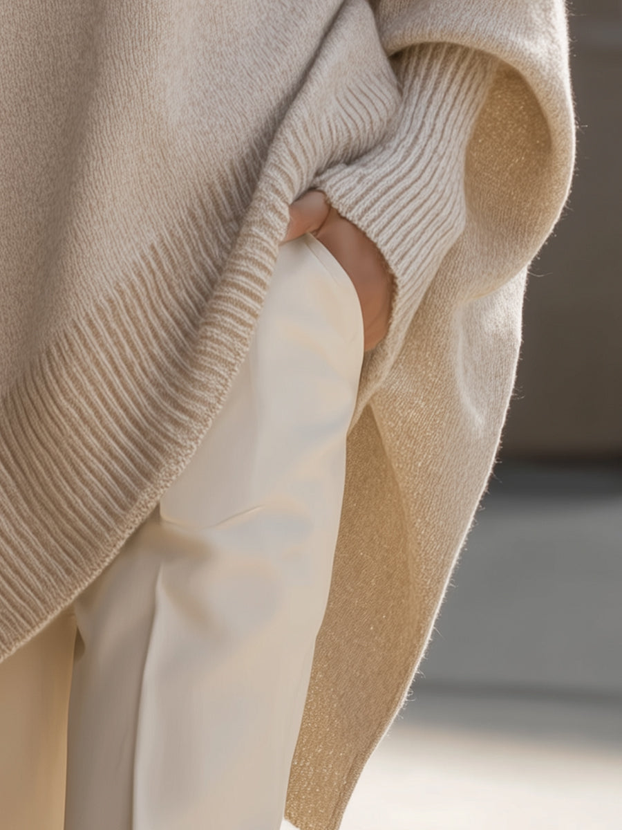 Elegant oversized poncho with flowing silhouette for women | Madison