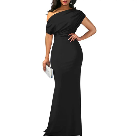 Elegant off-shoulder bodycon evening gown for women | Roselyn