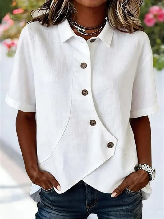Title: Casual solid colour minimal blouse for women | Adalyn
