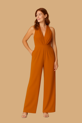 Women’s Serena Sleeveless Jumpsuit | Deep V-Neck | Wide-Leg Elegant Fit
