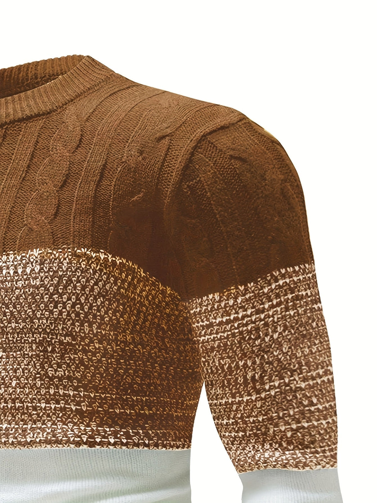 Gavren | Men's Color Block Crew Neck Sweater with Ribbed Cuffs
