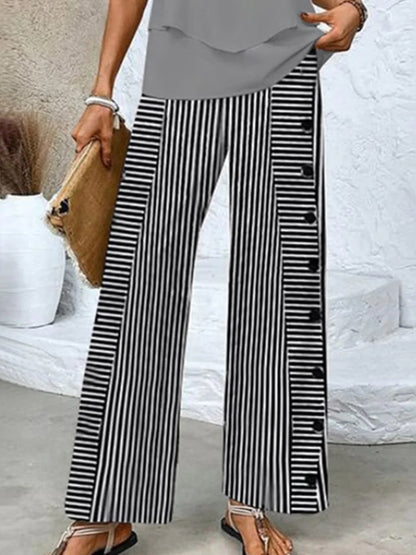 Classy striped print tailored trousers for women | Adalyn