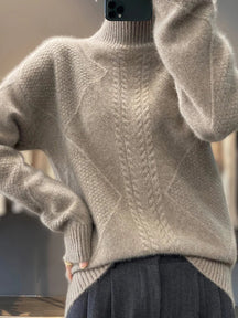 Cable-Knit Turtleneck Sweater for Cold Weather | Ellis