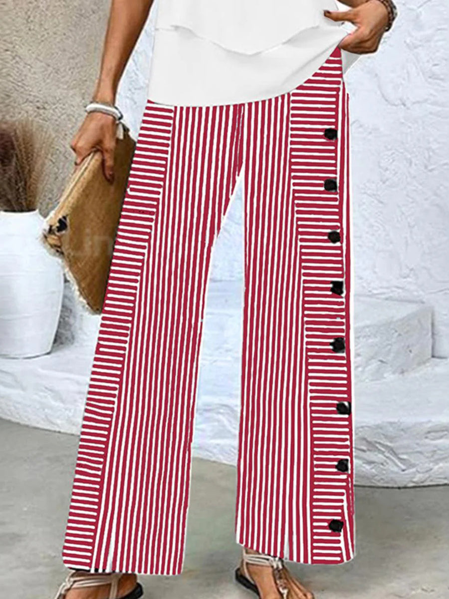 Classy striped print tailored trousers for women | Adalyn