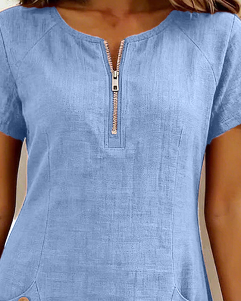 Casual solid A-line mini dress for women | Eliana