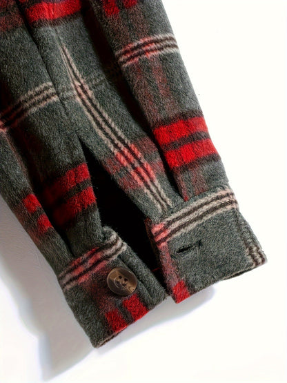 Hollara | Men's Plaid Hooded Jacket with Chest Pocket