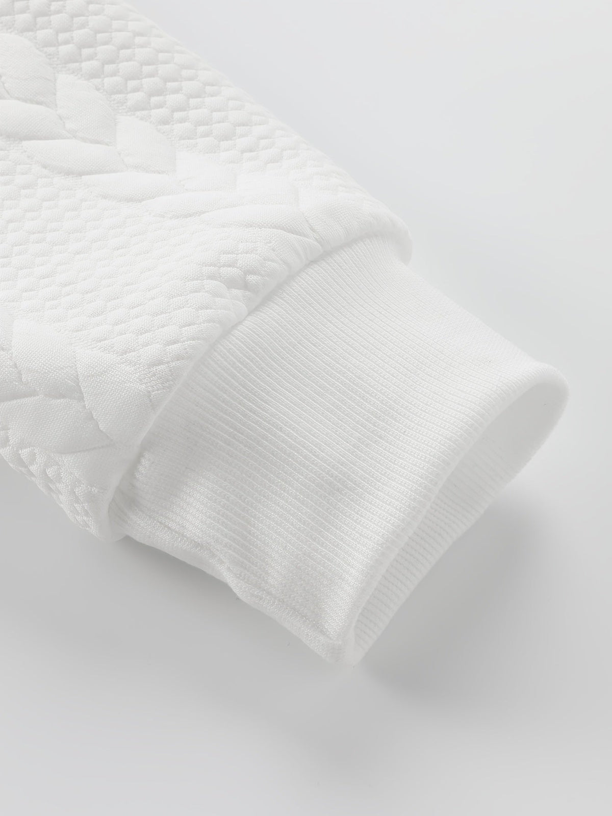 Thervan | Men's Textured Crew Neck Sweatshirt with Ribbed Cuffs