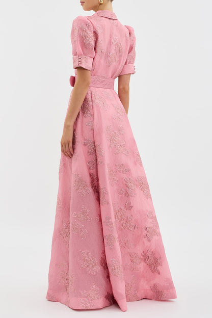 Elegant short puffed sleeve dress for women | Olivia