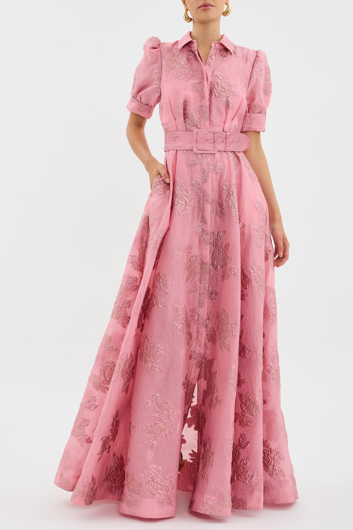 Elegant short puffed sleeve dress for women | Olivia