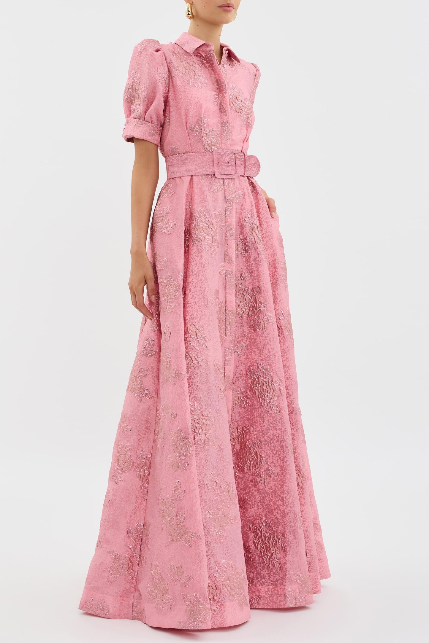 Elegant short puffed sleeve dress for women | Olivia