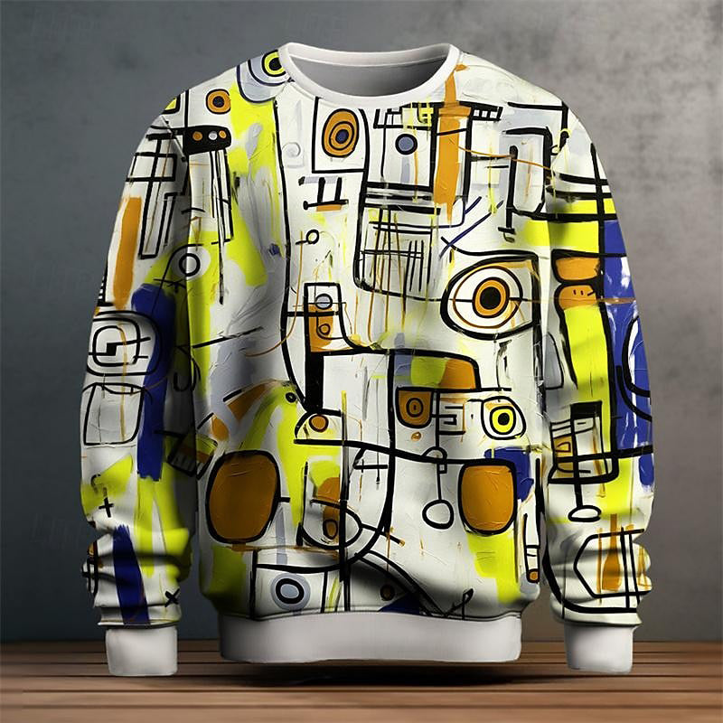 Art-inspired patterned sweater for men | Orion