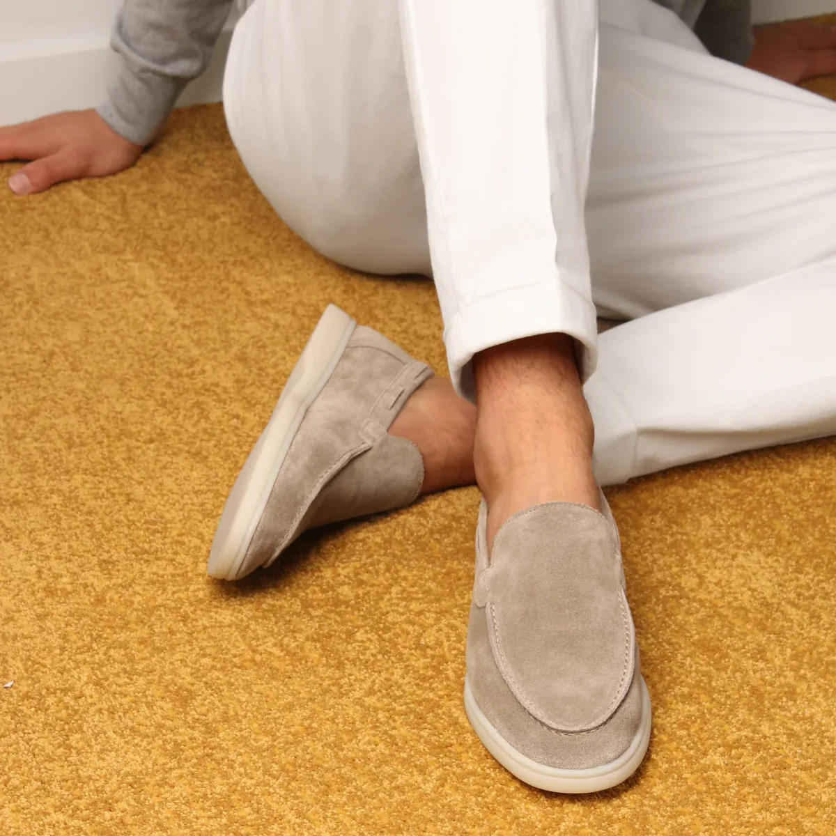Classic slip-on suede yacht loafers for men | Alden