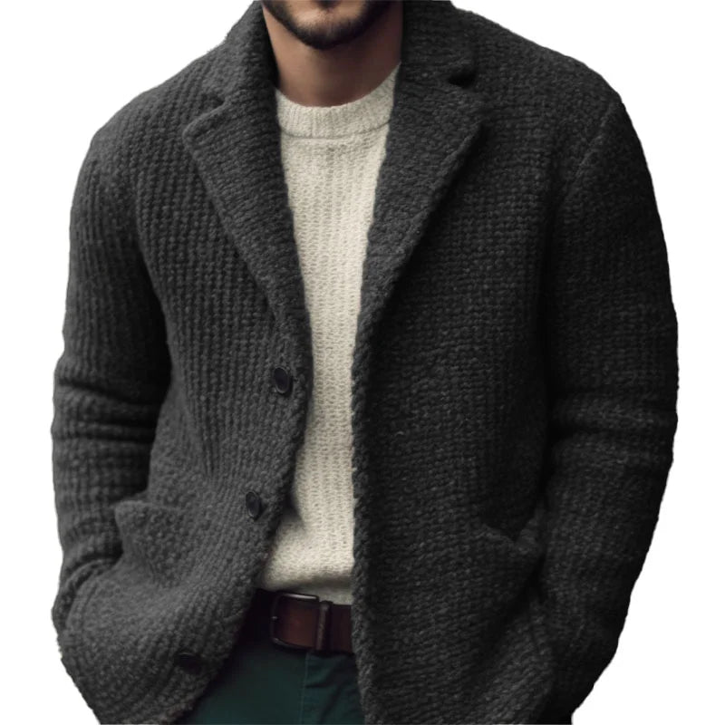 Men’s regular-fit knit cardigan with buttons | Derek