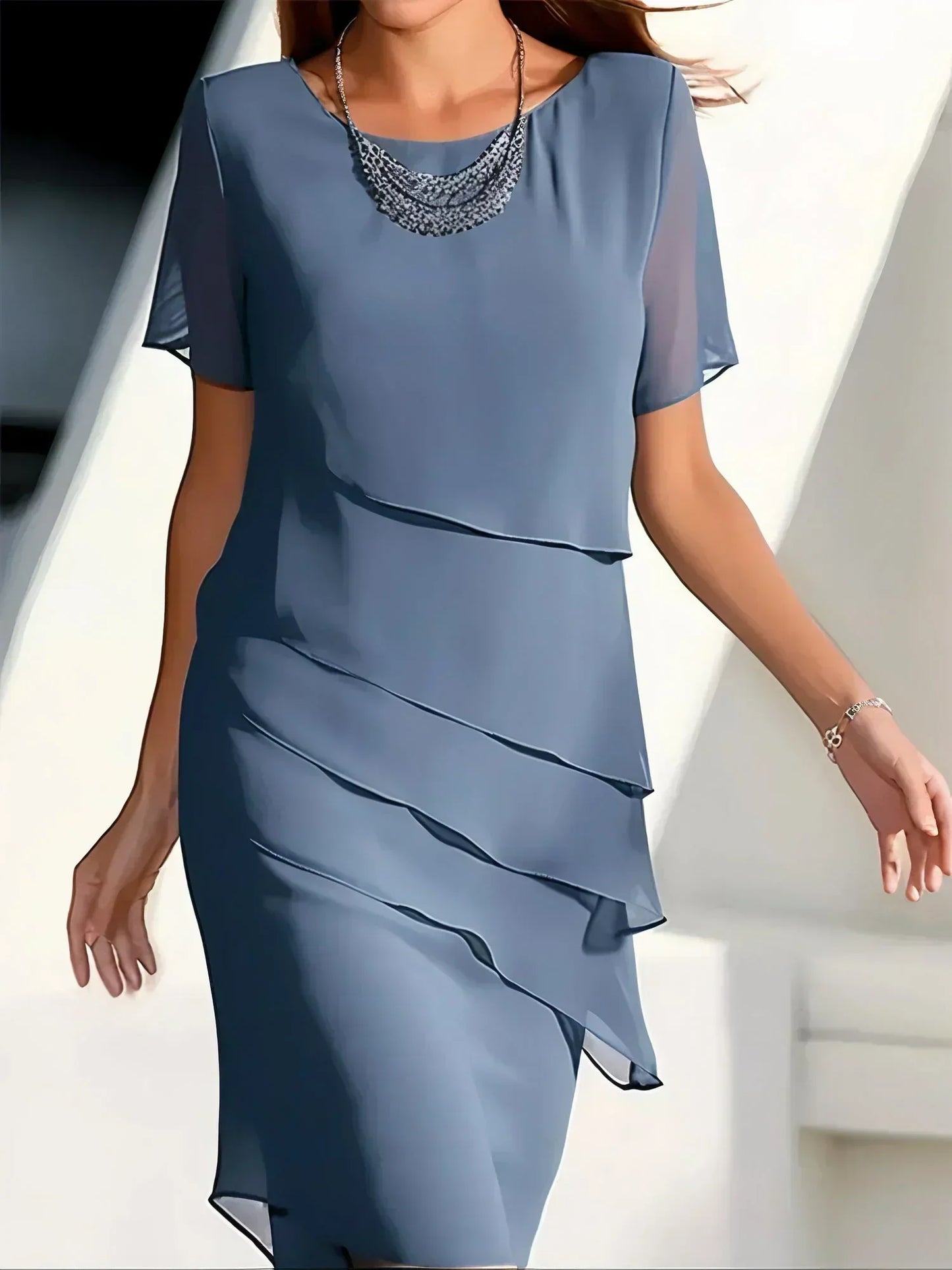 Refined Layered Midi Dress for Women | Alara