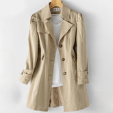 Elegant trench coat with button closure for women | Isla