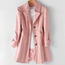 Elegant trench coat with button closure for women | Isla