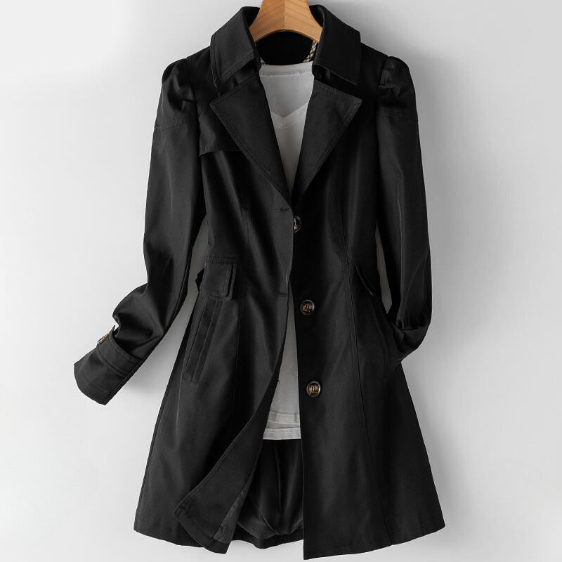 Elegant trench coat with button closure for women | Isla