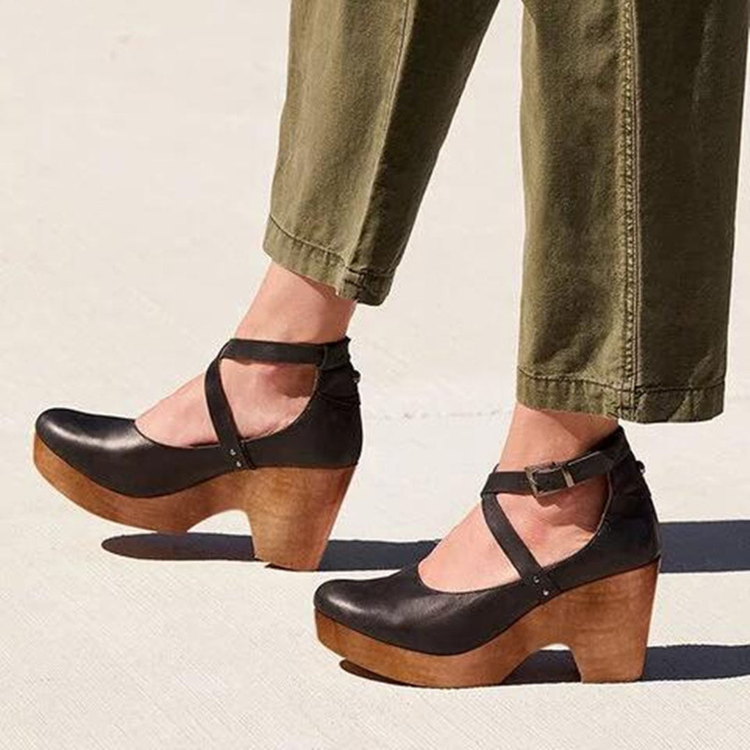 Terelle | Women's Platform Wedge Heels with Ankle Strap
