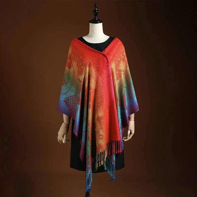 Bohemian gradient cashmere shawl | Aurora