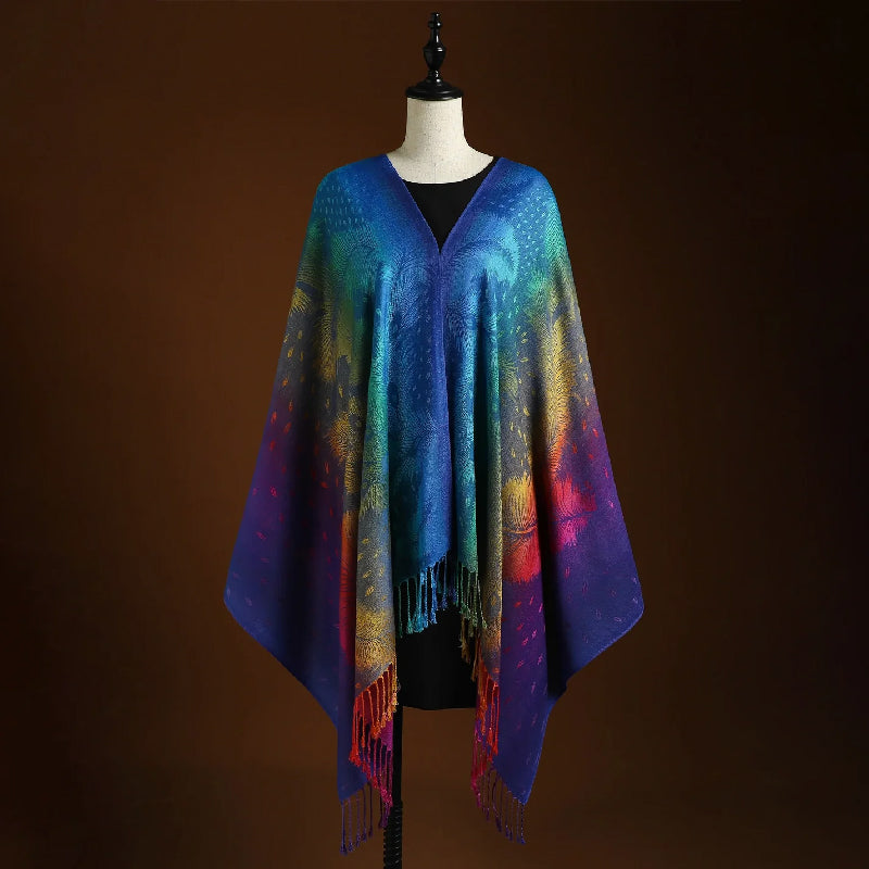 Bohemian gradient cashmere shawl | Aurora