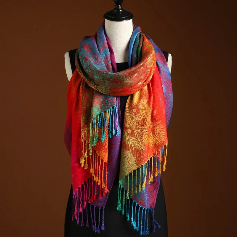 Bohemian gradient cashmere shawl | Aurora