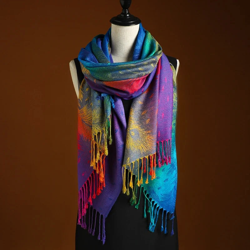 Bohemian gradient cashmere shawl | Aurora