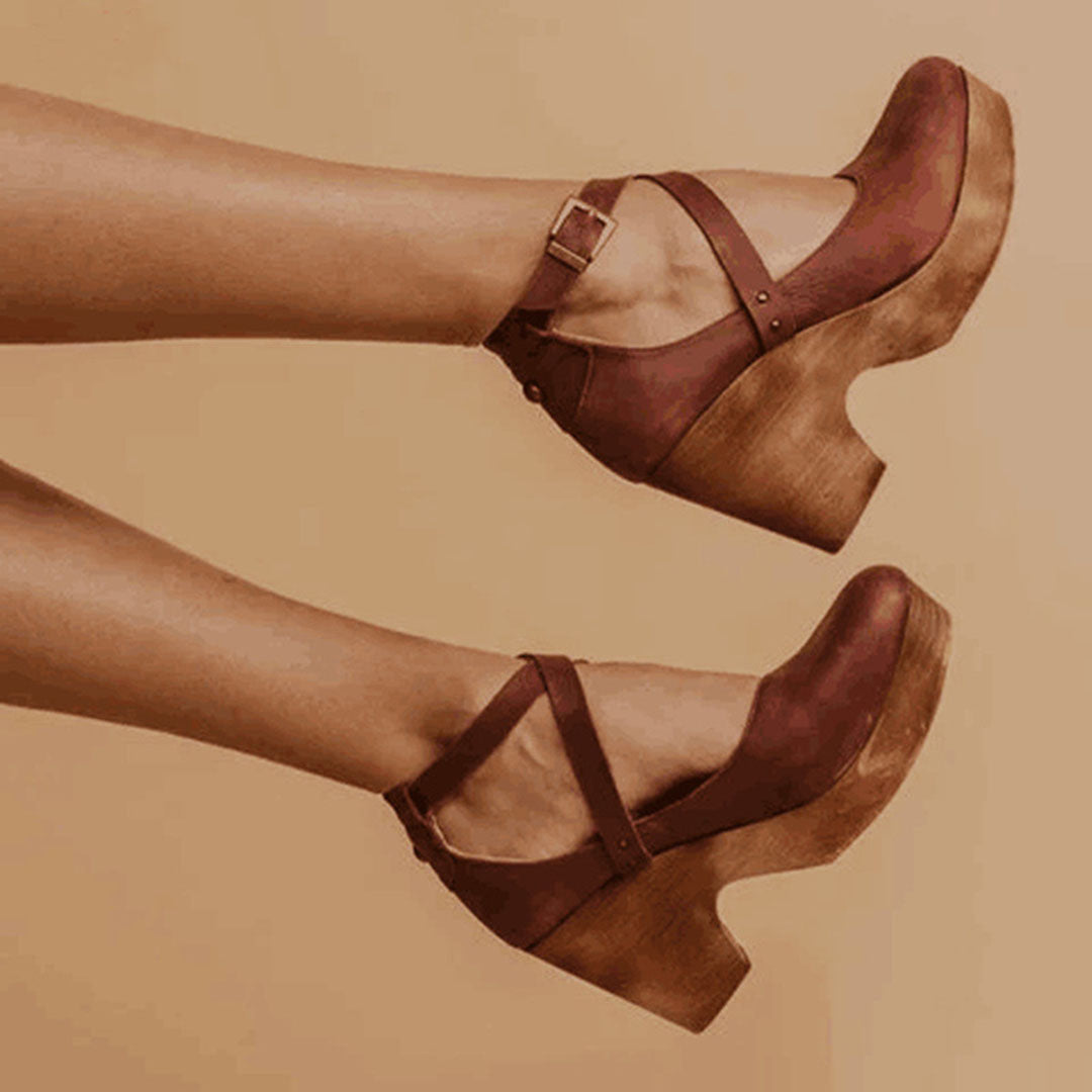 Terelle | Women's Platform Wedge Heels with Ankle Strap