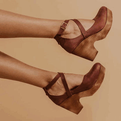 Terelle | Women's Platform Wedge Heels with Ankle Strap