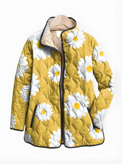 Celeste | Women's Floral Quilted Jacket with Button Front
